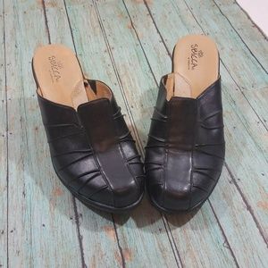 SBicca "Fawn" Wide Heel Clog Black Sz 8.5